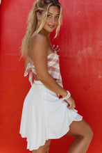 Load image into Gallery viewer, Pearl Mini Wrap Skirt - White Pearl (with lining)
